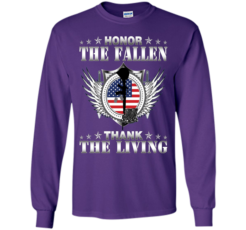 Honor The Fallen Thank The Living T-Shirt Memorial's Day t-shirt Purple