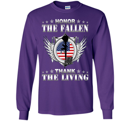 Honor The Fallen Thank The Living T-Shirt Memorial's Day t-shirt Purple