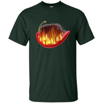 Hot Pepper On Fire T-shirt Forest Green