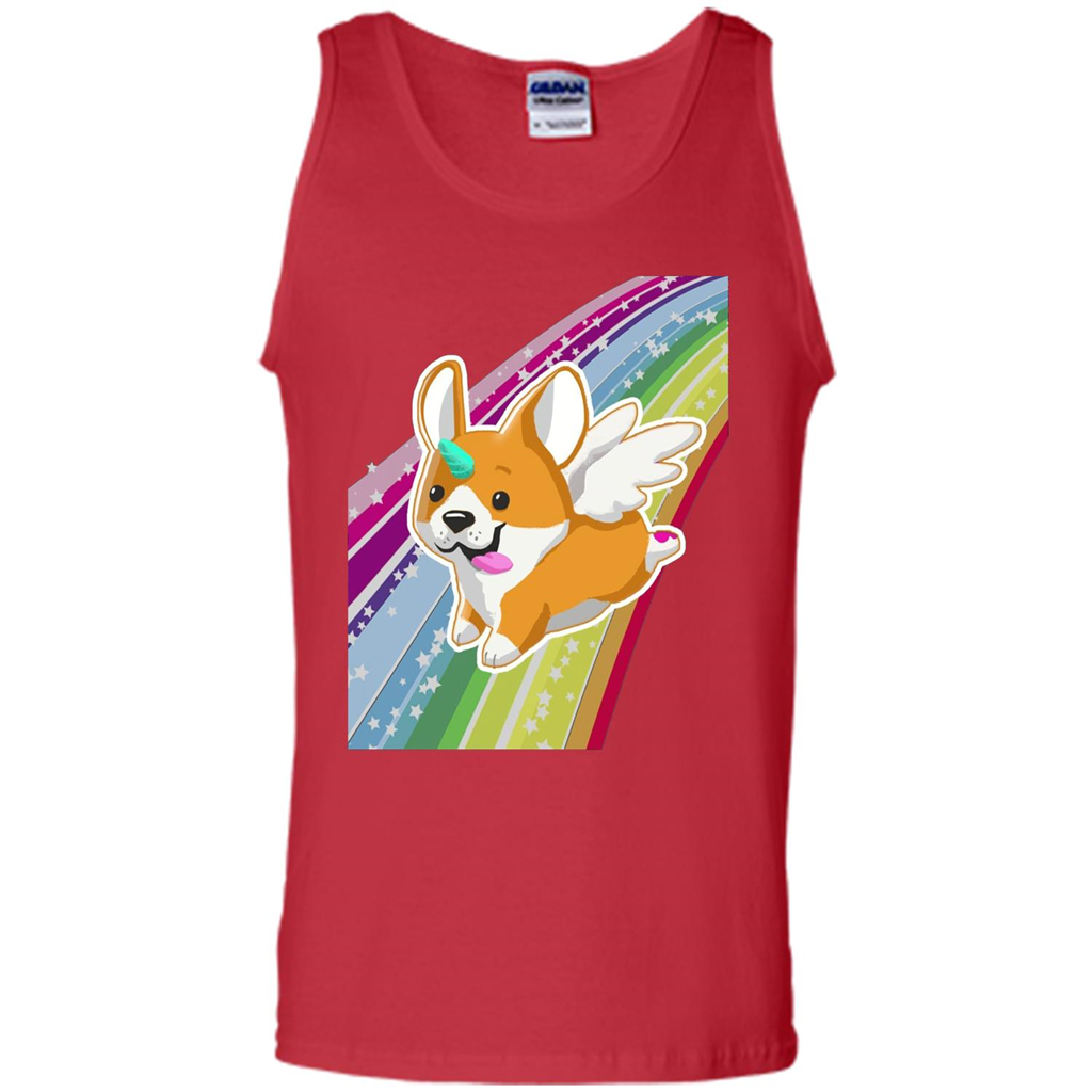 Rainbow Unicorg Corgi Lover T-shirt Red