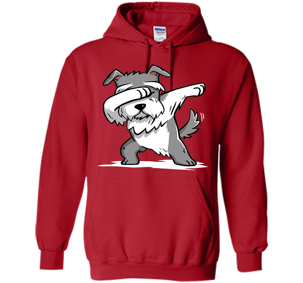 Dog T-shirt Schnauzer Dabbing T-shirt Red