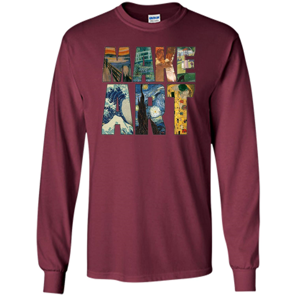 Make Art T-shirt Cool Painting T-shirt Maroon