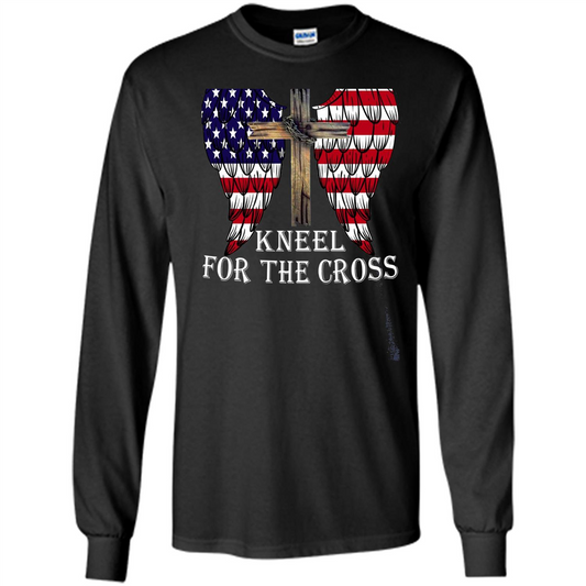 Stand For The Flag Kneel For The Cross T-Shirt Black