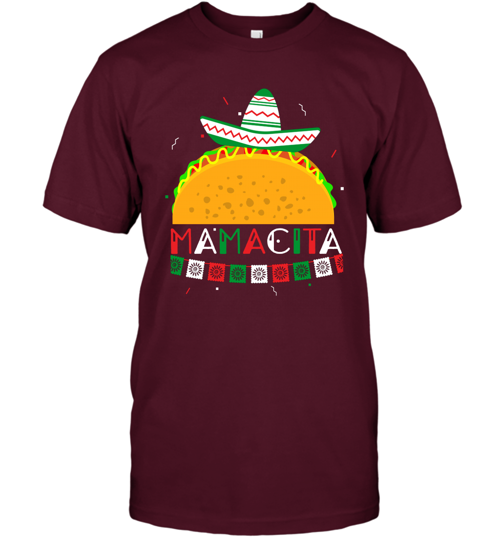 Mamacita Taco Tacos Mexican Cactus Cinco De Mayo Shirt T-Shirt T-Shirt Maroon