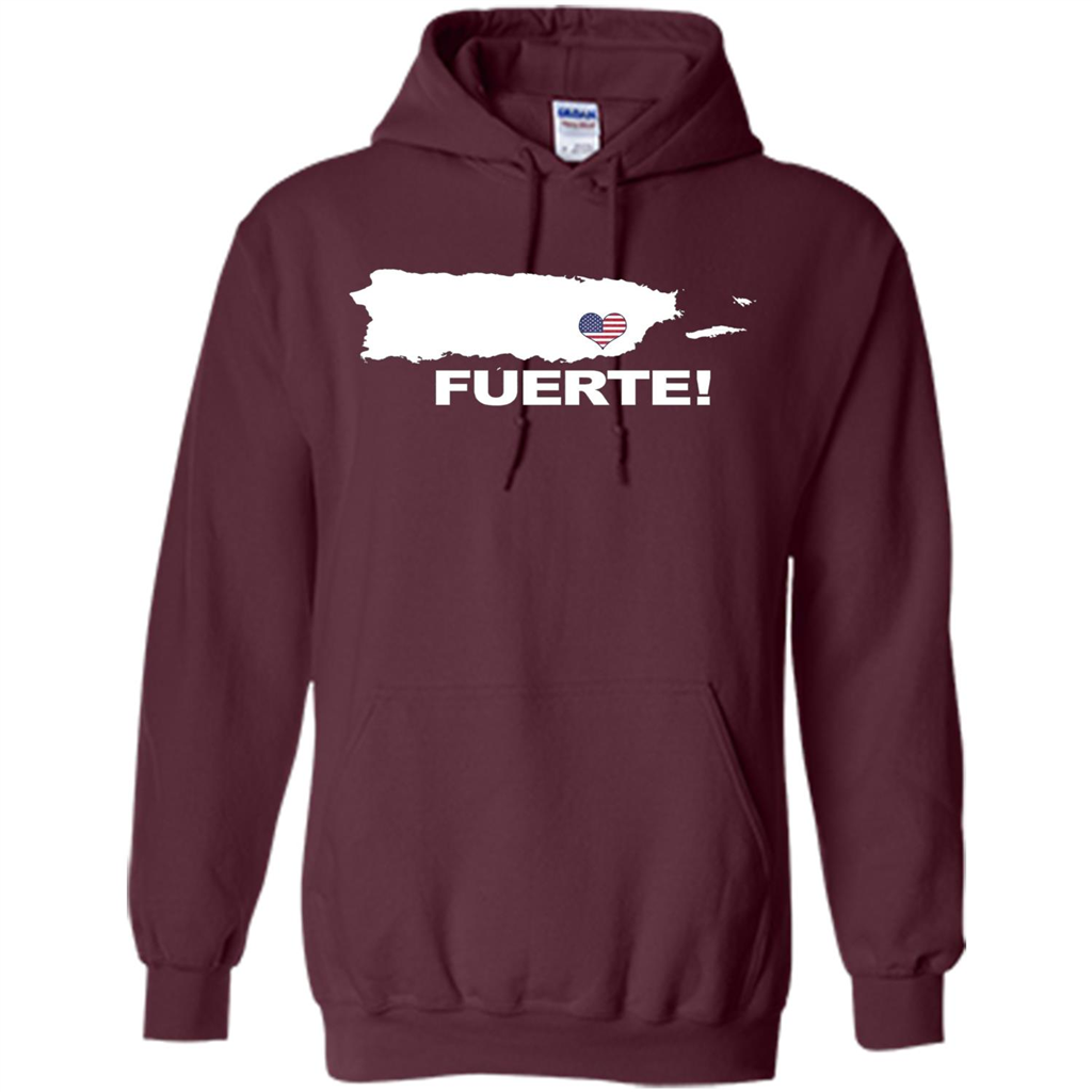 Fuerte T-Shirt Strong Support for Puerto Rico T-shirt Maroon