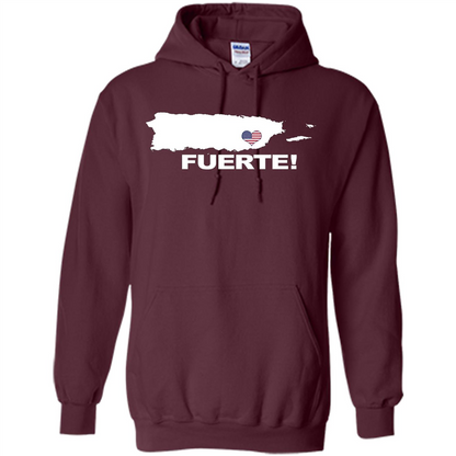 Fuerte T-Shirt Strong Support for Puerto Rico T-shirt Maroon
