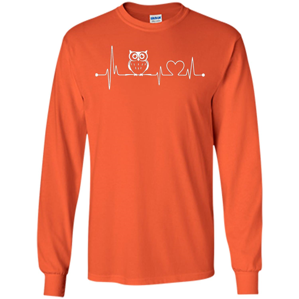 Heartbeat Owl T-shirt Love Owl T-shirt Orange