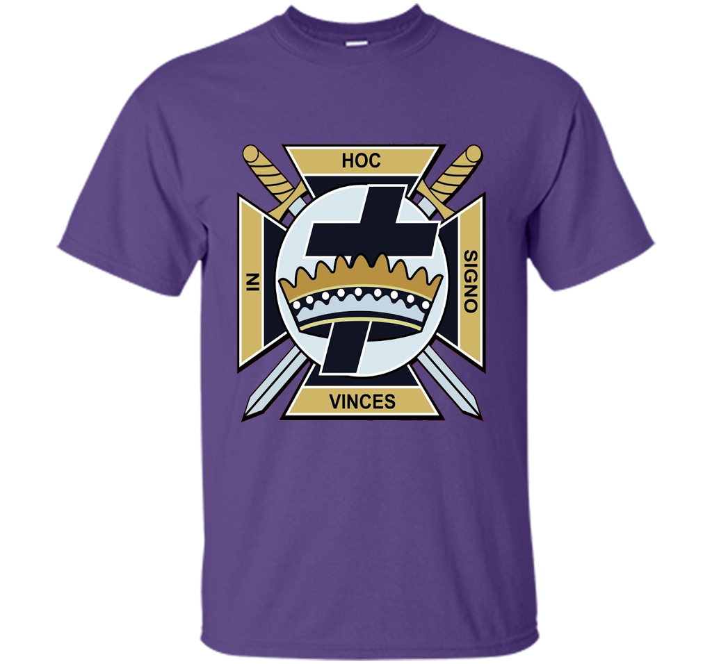 Mens Knights Templar T Shirt Masonic Tee shirt Purple