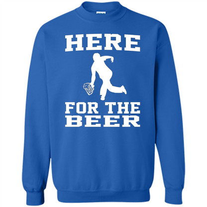 Funny Bowling Drinking Shirt Here For The Beer T-shirt Royal
