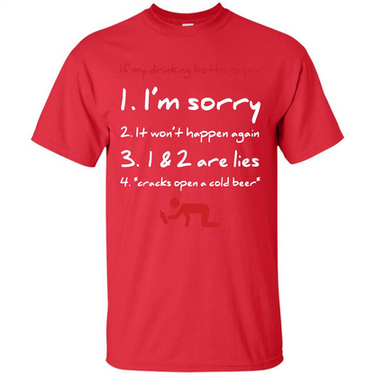 Beer T-shirt If My Drinking Bothers You T-shirt Red