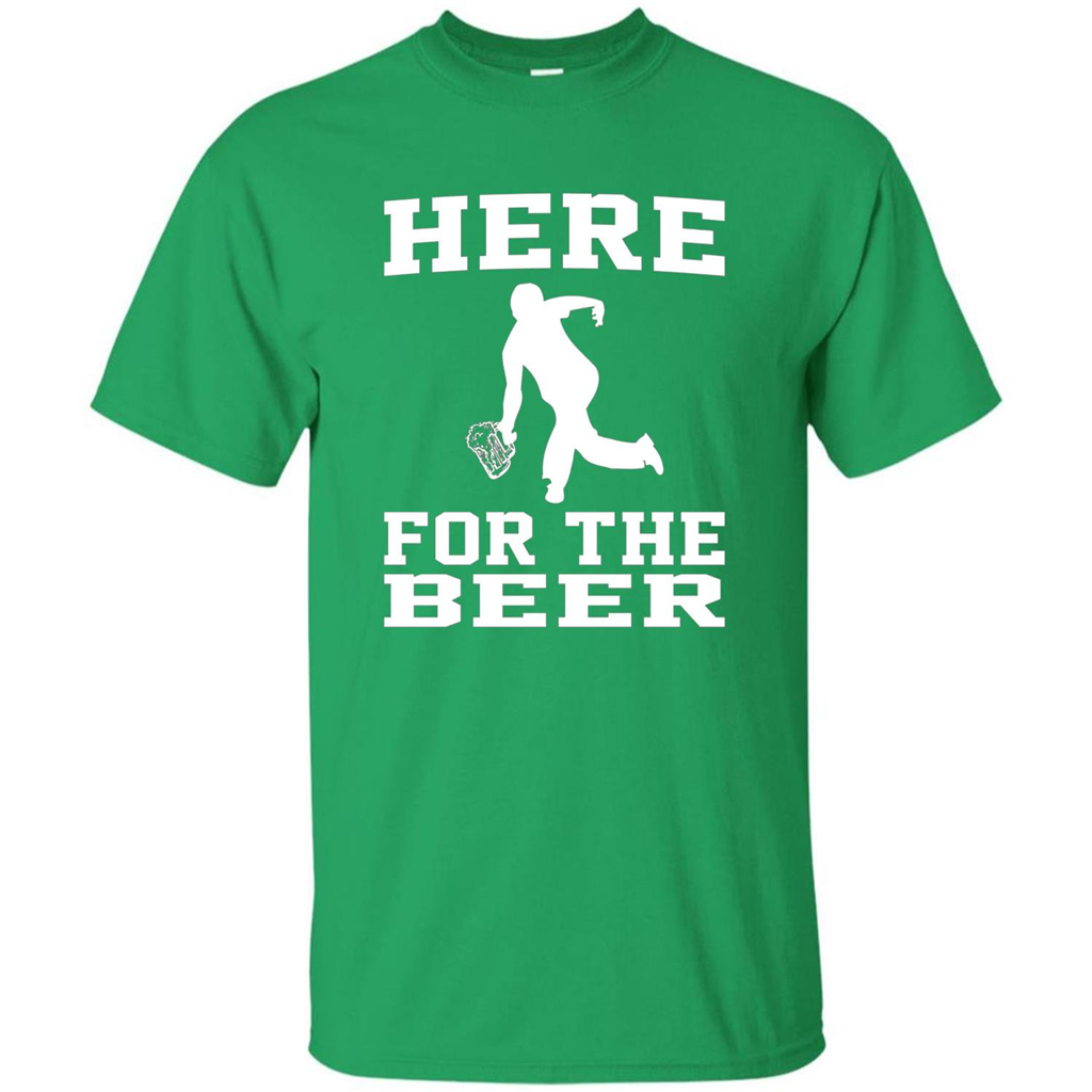 Funny Bowling Drinking Shirt Here For The Beer T-shirt Irish Green