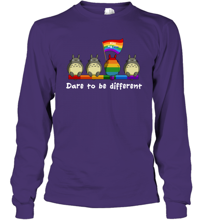 Dare To Be Different Totoro LGBT Long Sleeve T-Shirt Long Sleeve T-Shirt Purple