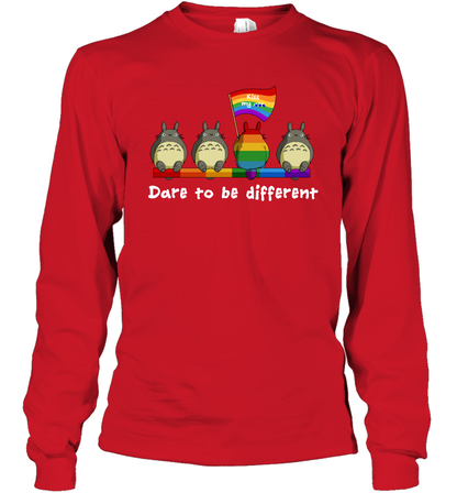 Dare To Be Different Totoro LGBT Long Sleeve T-Shirt Long Sleeve T-Shirt Red
