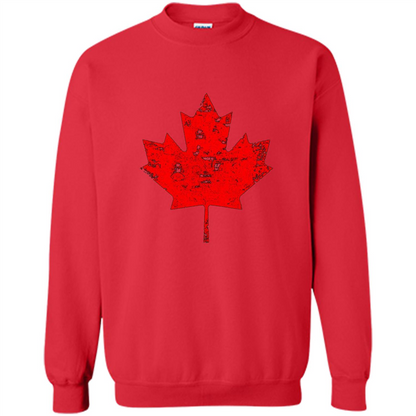 Canada Day T-Shirt. Canada Maple Flag Distressed T-shirt Red