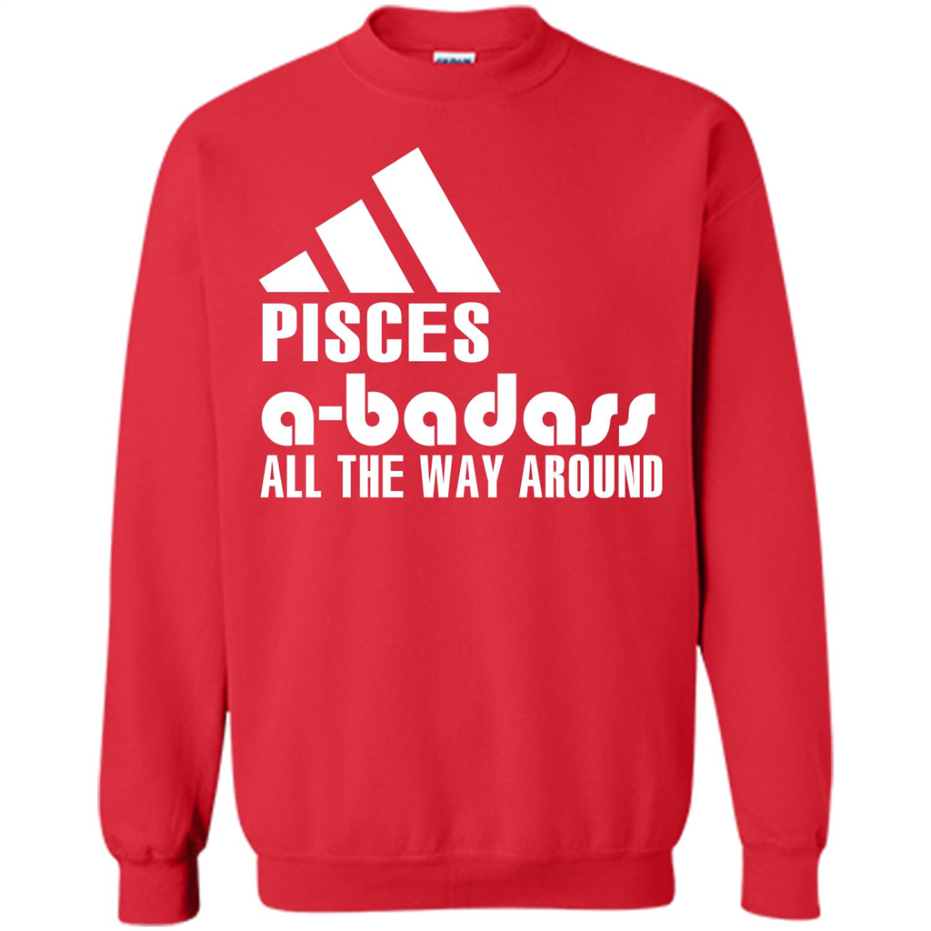 Pisces A-Badass All The Way Around T-shirt Red