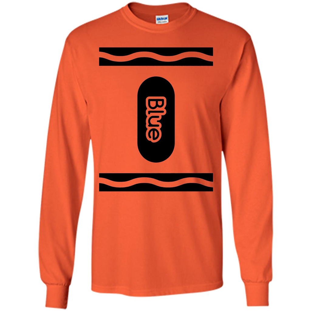 Blue Crayon Halloween Costume T-shirt Orange
