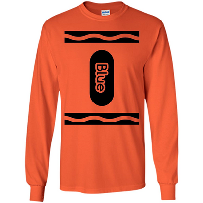 Blue Crayon Halloween Costume T-shirt Orange