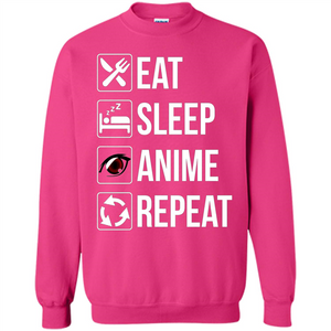 Funny Eat Sleep Anime Repeat T-shirt