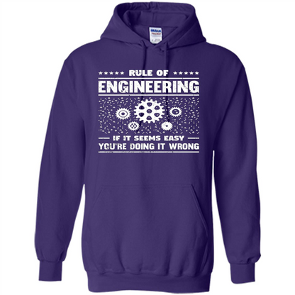 Funny Engineer T-Shirt Rule Of Engineering T-shirt Purple