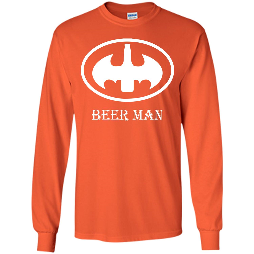 Beer Man T-shirt Funny Logo T-shirt Orange