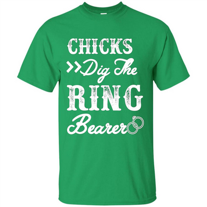 Ring Bearer T-shirt Chicks Dig The Ring Bearer Irish Green