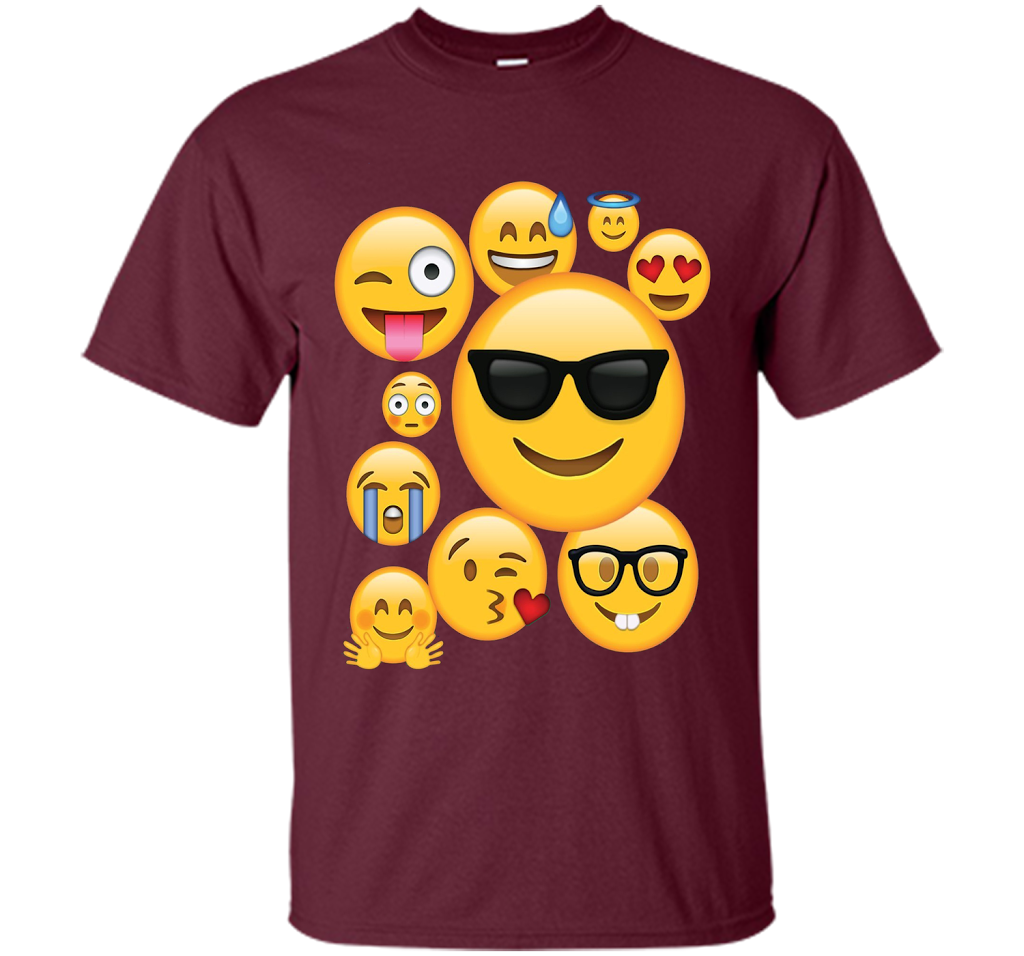 Emoji Pack ComboT-shirt Emoticon Smily Face Tshirt. shirt Maroon