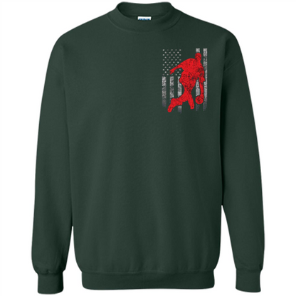 Bowling Man T-shirt - American Flag Bowling T-shirt Forest Green