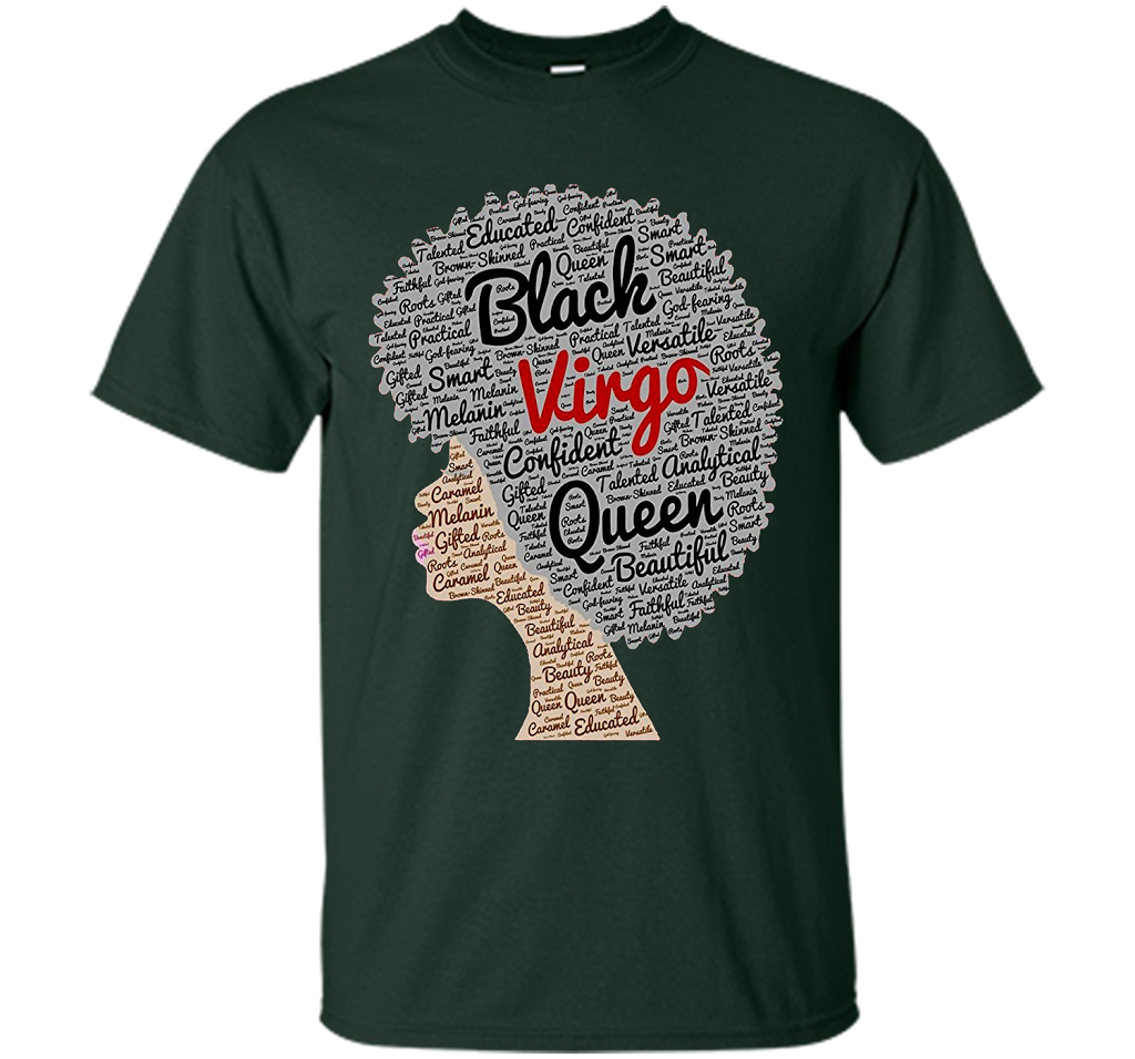 Virgo T-Shirt Black Women T-shirt Forest Green