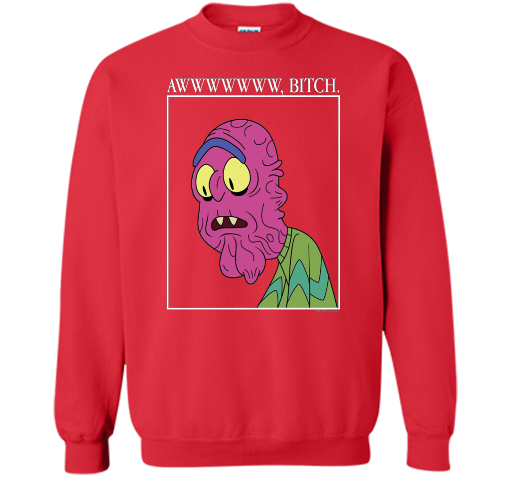 Rick &amp; Morty Aww Bitch shirt Red