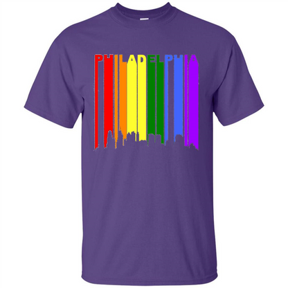 Philadelphia PA Downtown Rainbow LGBT Gay Pride T-shirt Purple