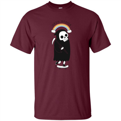 Grin Reaper Rainbow T-shirt Maroon