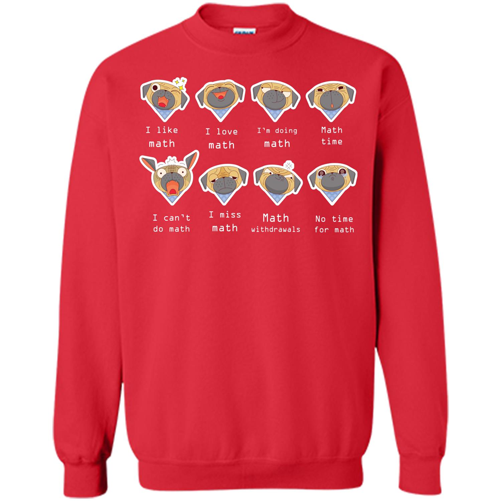 I Love Math T-shirt Dog Emotion Red