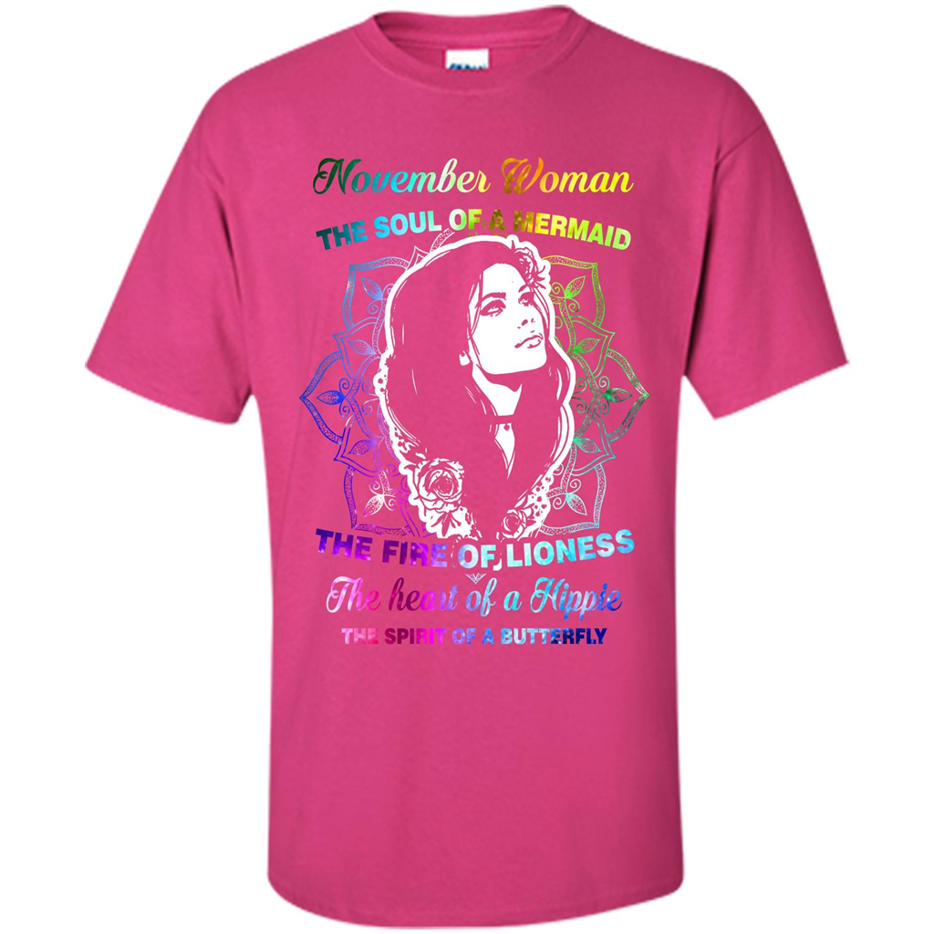 November Woman T-shirt The Heart Of A Hippie Heliconia