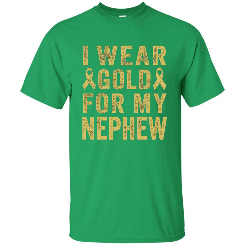 I Wear Gold For My Nephew T-shirt Irish Green