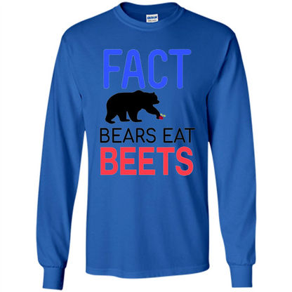 FACT Bears Eat Beets T-shirt Funny Men Women Novelty Gift Royal