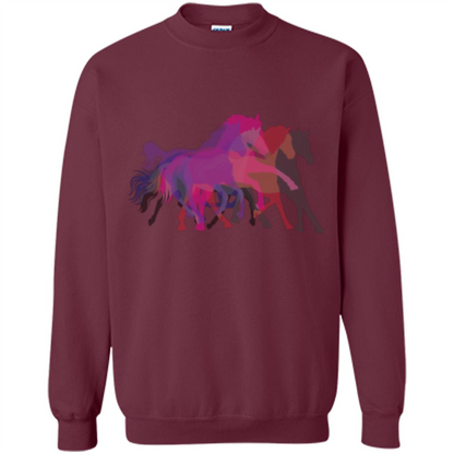 Beautiful Shadow Horses T-shirt Maroon