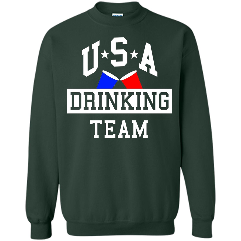 Independence Day T-shirt USA Drinking Team Forest Green