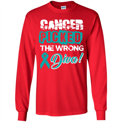 Cancer Awareness T-shirt Cancer Picked The Wrong Diva T-shirt Red