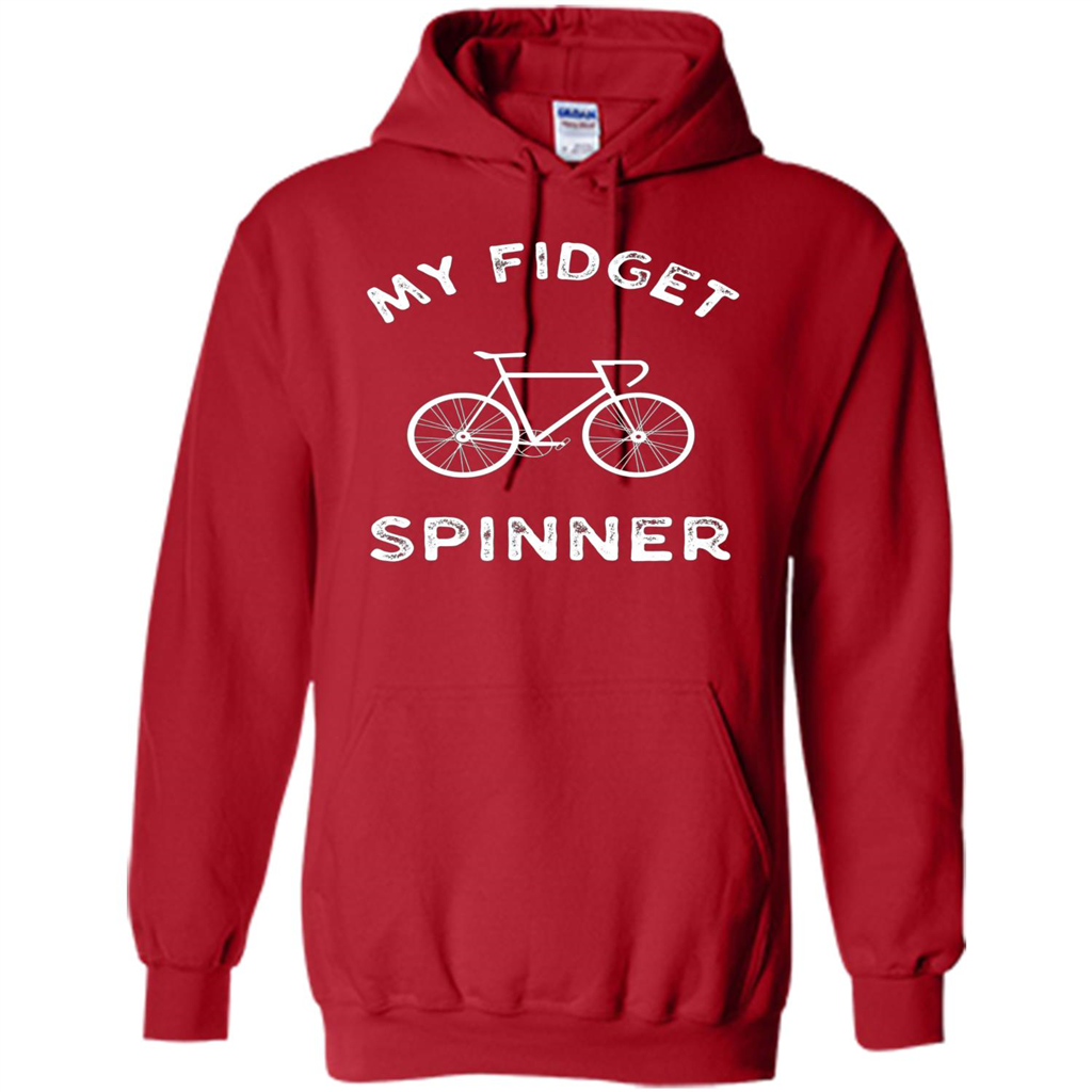 Funny Cool Cycling Mountain Biking T-shirt My Fidget Spinner Red