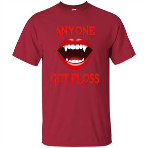 Anyone Got Floss Halloween Vampire T Shirt Scary Dental Fun