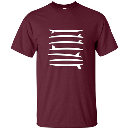 Surfing T-shirt The Longboard Single Fin Surfer T-shirt Maroon