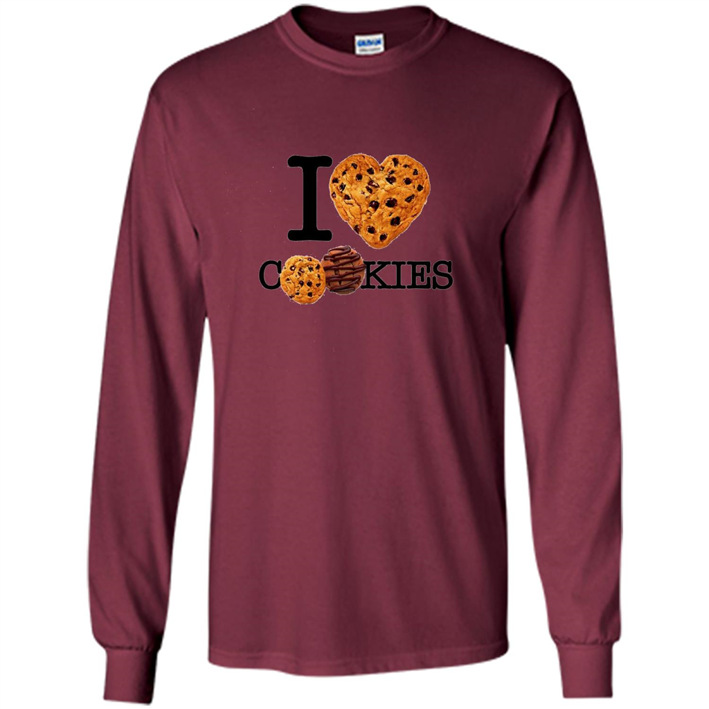 I Love (Heart) Cookies T-shirt Maroon