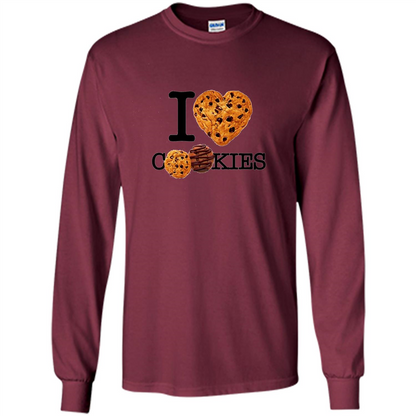 I Love (Heart) Cookies T-shirt Maroon