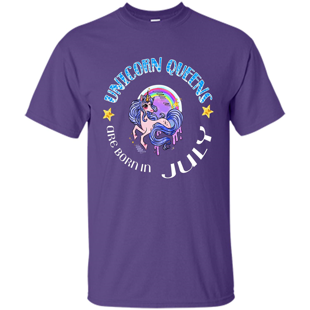 July Unicorn T-shirt Unicorn Queens Are Born July Purple