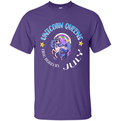 July Unicorn T-shirt Unicorn Queens Are Born July Purple