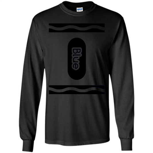 Blue Crayon Halloween Costume T-shirt Black
