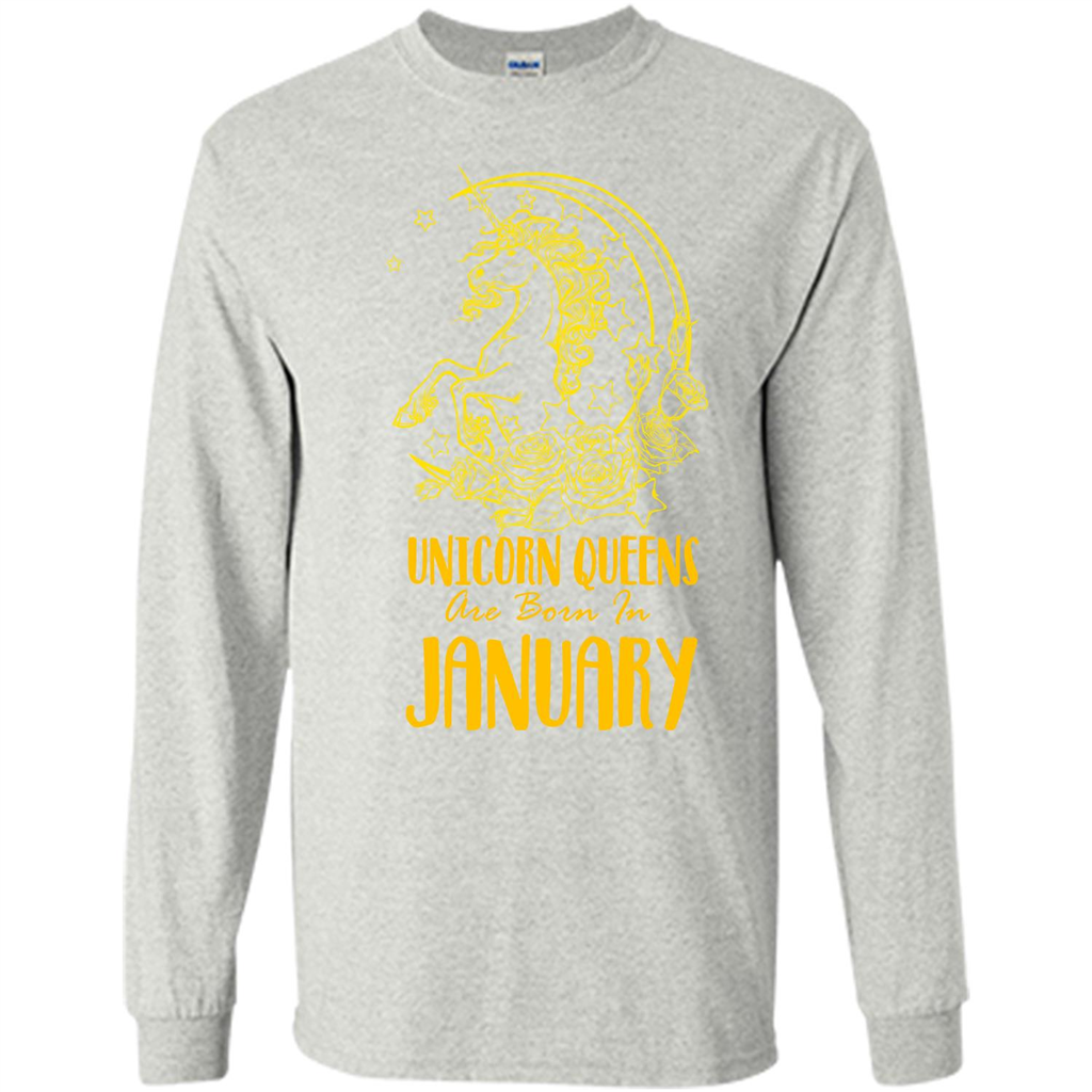 January Unicorn T-shirt Unicorn Queens Are Born In January Ash