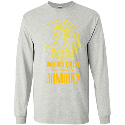 January Unicorn T-shirt Unicorn Queens Are Born In January Ash