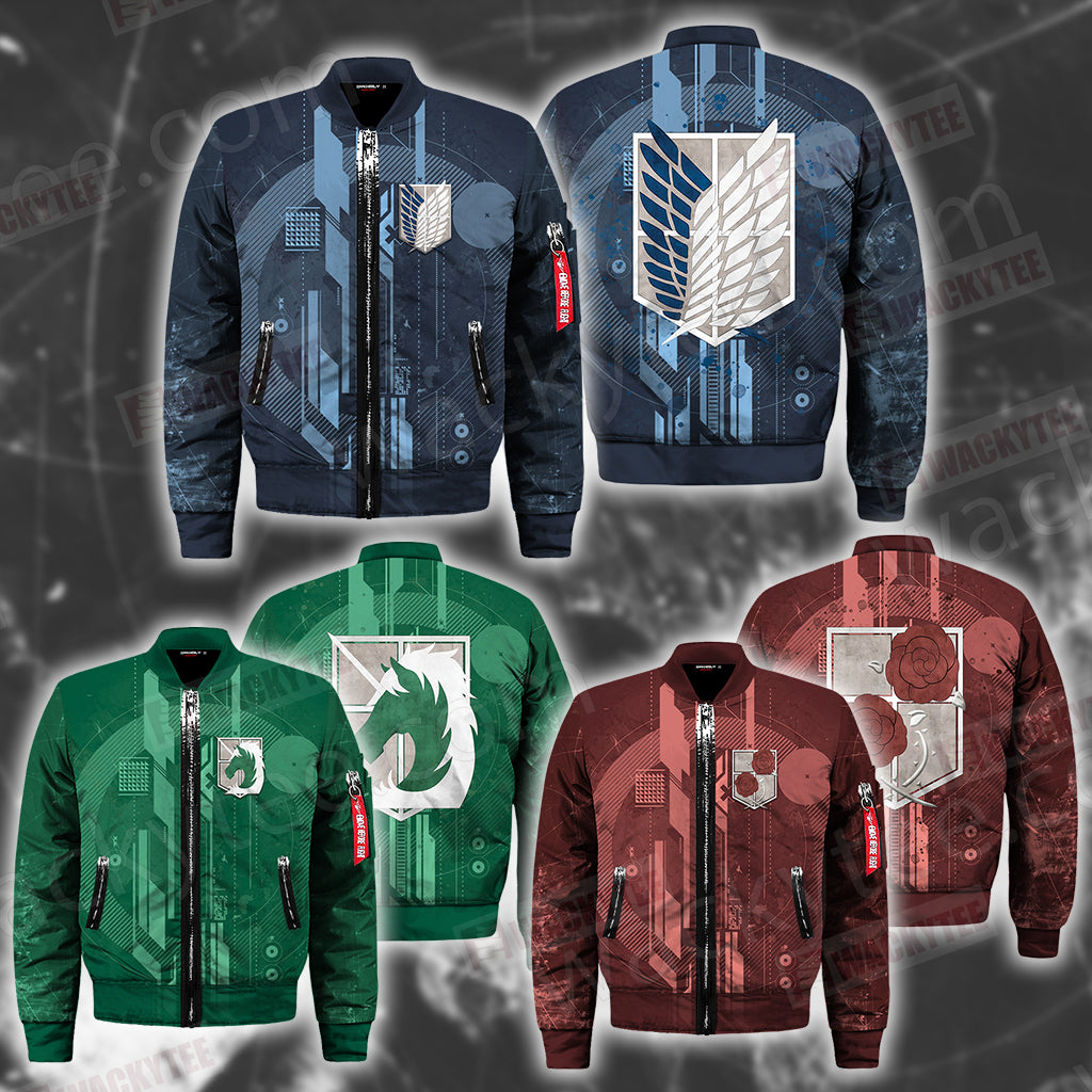 Attack on Titan Emblems - Stationary Guard Bomber Jacket