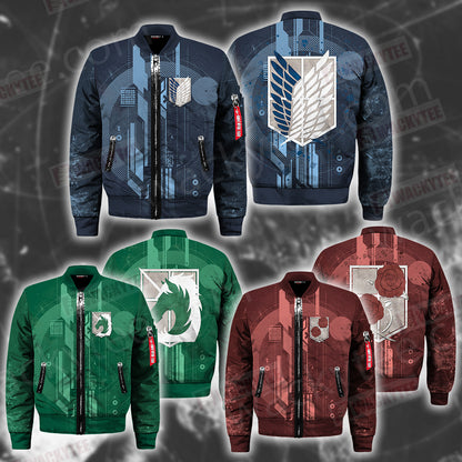 Attack on Titan Emblems - Stationary Guard Bomber Jacket